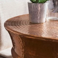 Metall Wohnzimmertisch In Kupferfarben - Ludo -Raik Shop metall wohnzimmertisch in kupferfarben aus aluminium 62x41x62 ludo 04