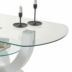 Ovaler Design Glastisch Fürs Wohnzimmer - Trucos -Raik Shop ovaler design glastisch fuers wohnzimmer mit gestell weiss hochglanz trucos 03