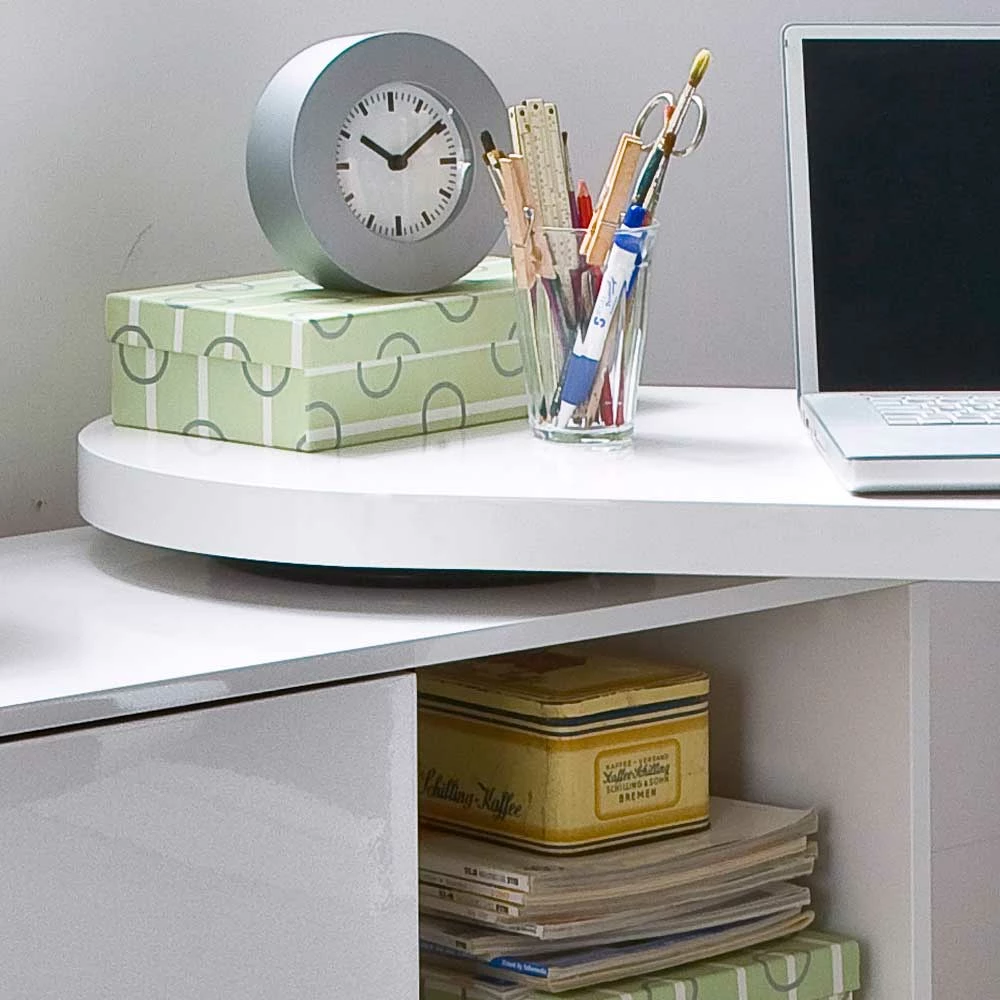 PC-Tisch Mica In Hochglanz Weiß 4 PC-Tisch Mica In Hochglanz Weiß – Bild 2