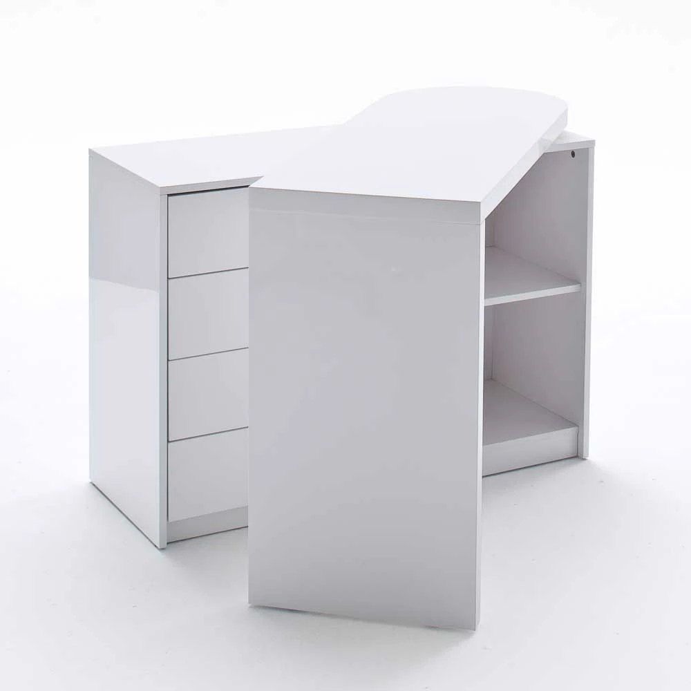 PC-Tisch Mica In Hochglanz Weiß 7 PC-Tisch Mica In Hochglanz Weiß – Bild 5