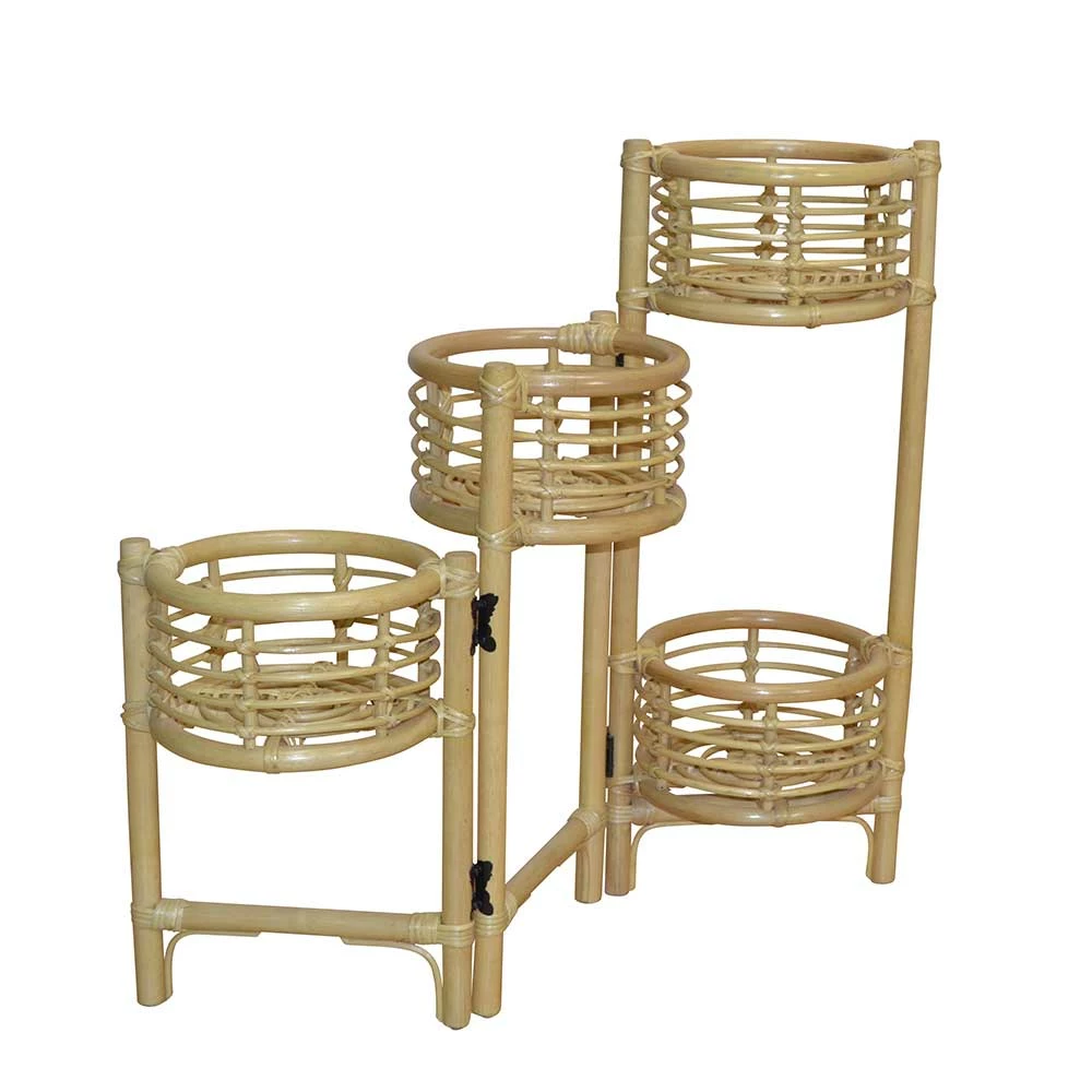 Rattan Blumenständer In Beige Top Für 4 Töpfe 2 Rattan Blumenständer In Beige Top Für 4 Töpfe