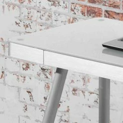 Retro Schreibtisch Isa Aus Aluminium -Raik Shop retro schreibtisch aluminium 120 cm isa 03