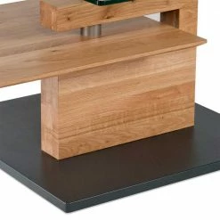 Rollbarer Design Wohnzimmertisch Sonni Mit Glas -Raik Shop rollbarer design wohnzimmertisch mit glas wildeiche massiv sonni 03