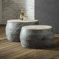 Raik Shop -Raik Shop runde couchtische aus holz stahl im industry loft stil helma 01