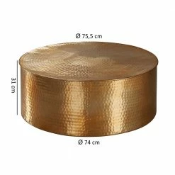 Runder Alu Couchtisch In Goldfarben - Cosima 10 Runder Alu Couchtisch In Goldfarben - Cosima -Raik Shop runder alu couchtisch in goldfarben lackiert handgearbeitet cosima 04