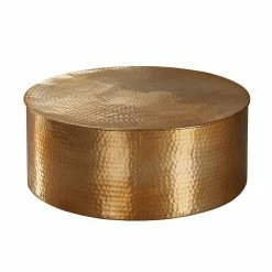 Runder Alu Couchtisch In Goldfarben - Cosima