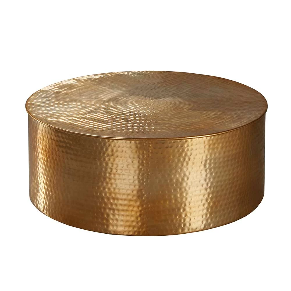 Runder Alu Couchtisch In Goldfarben - Cosima 2 Runder Alu Couchtisch In Goldfarben - Cosima