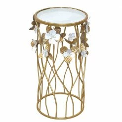 Runder Beistelltisch Aus Spiegelglas & Metall - Nycholo