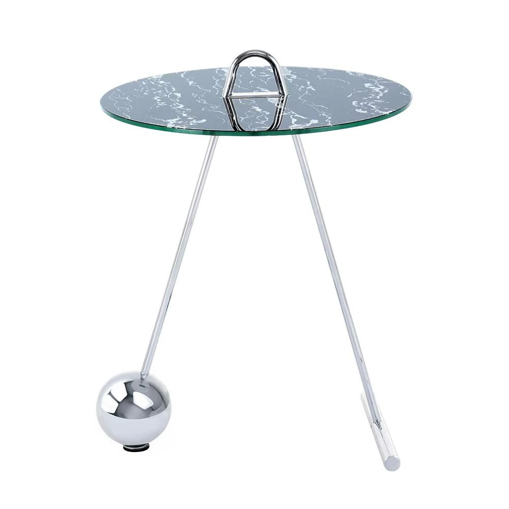 Runder Beistelltisch In Schwarz & Silber - Chaylin 4 Runder Beistelltisch In Schwarz & Silber - Chaylin – Bild 2