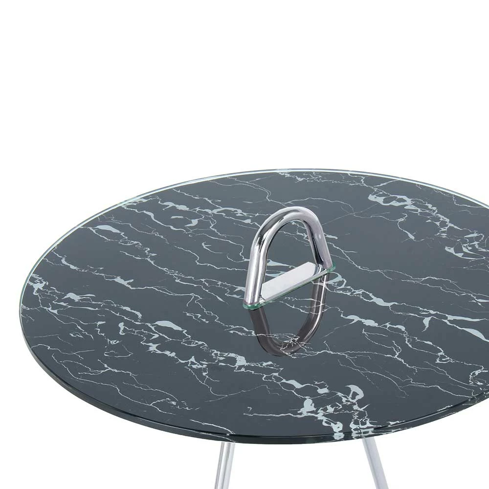 Runder Beistelltisch In Schwarz & Silber - Chaylin 8 Runder Beistelltisch In Schwarz & Silber - Chaylin – Bild 6