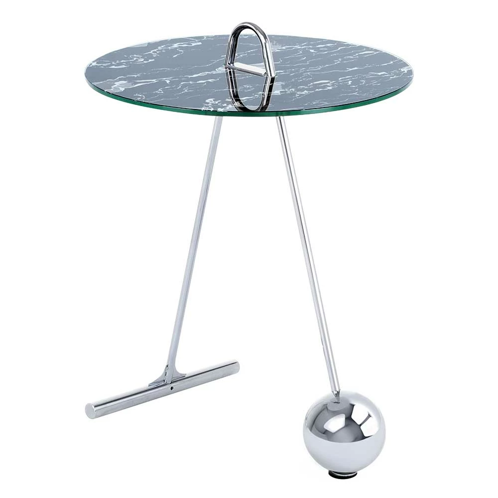 Runder Beistelltisch In Schwarz & Silber - Chaylin 3 Runder Beistelltisch In Schwarz & Silber - Chaylin