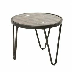 Runder Beistelltisch Mit Glas & Holz - Caleo