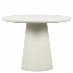 Runder Esszimmer Säulentisch In Weiß Tonfaser - Emsa