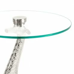 Runder Glas Beistelltisch Mit Giraffe Als Fuß - Fenya -Raik Shop runder glas beistelltisch mit giraffe als fuss aus aluminium fenya 05