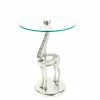 Runder Glas Beistelltisch Mit Giraffe Als Fuß - Fenya -Raik Shop runder glas beistelltisch mit giraffe als fuss aus aluminium fenya f