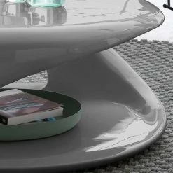 Runder Hochglanz Couchtisch In Grau - Bernice -Raik Shop runder hochglanz couchtisch in grau aus kunststoff 80x33x80 bernice 03