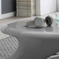 Runder Hochglanz Couchtisch In Grau - Bernice -Raik Shop runder hochglanz couchtisch in grau aus kunststoff 80x33x80 bernice 04
