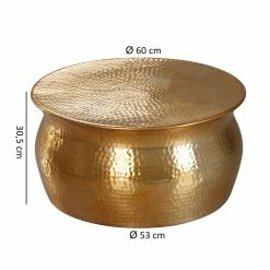 Runder Wohnzimmertisch In Goldfarben - Jusip -Raik Shop runder wohnzimmertisch in goldfarben lackiert aus aluminium jusip 04