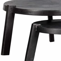 Rundes Industrial Couchtisch Set - Sobotta (zweiteilig) -Raik Shop rundes industrial couchtisch set aus aluminium in schwarz sobotta 05