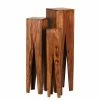 Rustikale Holz Blumensäule Set Pisinon Aus Sheesham (dreiteilig) 1 Rustikale Holz Blumensäule Set Pisinon Aus Sheesham (dreiteilig) -Raik Shop rustikale holz blumensaeule set sheesham landhausstil pisinon f
