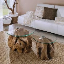 Set Designertische Aus Glas - Bouquet (zweiteilig)