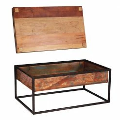 Shabby Chic Couchtisch Mit Tablett - Jamaica -Raik Shop shabby chic couchtisch mit tablett aus recyclingholz metall jamaica 04