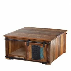 Shabby Couchtisch Vayamos Mit Stauraum Schiebetüren