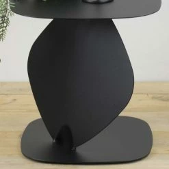 Stahl Beistelltisch In Schwarz Pulverbeschichtet - Acapella -Raik Shop stahl beistelltisch in schwarz pulverbeschichtet extravagantes design acapella 02