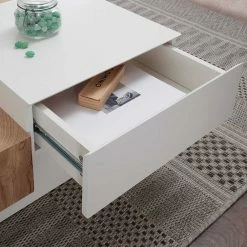 Stauraum Couchtisch Mit Sockelgestell - Tizianov -Raik Shop stauraum couchtisch mit sockelgestell in weiss eiche dekor tizianov 03