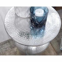 Stylischer Metalltisch Mit Vasen Design - Myranga -Raik Shop stylischer metalltisch mit vasen design aus alu in silber myranga 02