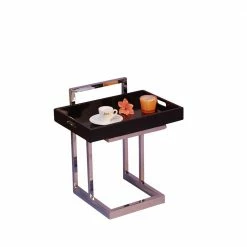 Tabletttisch Camilla In Schwarz Chrom