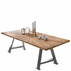 Teak Altholz Esstisch Mit A-Gestell - Piatra