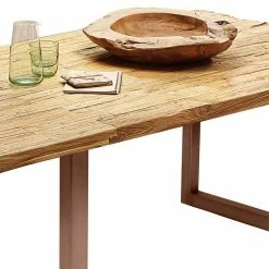 Teak Altholz Tisch Mit U-Gestell - Montesa -Raik Shop teak altholz tisch mit u gestell aus stahl in braun 4 groessen montesa 03
