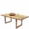 Teak Altholz Tisch Mit U-Gestell - Montesa -Raik Shop teak altholz tisch mit u gestell aus stahl in braun 4 groessen montesa f