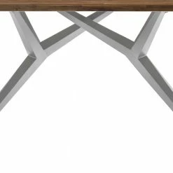 Teak Altholztisch Mit Designgestell - Wemdi -Raik Shop teak altholztisch mit designgestell aus metall in altsilberfarben wemdi 03