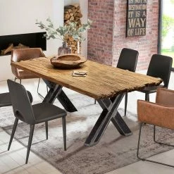 Teak Recyclingholz Tisch Mit X Füßen - Omegon 10 Teak Recyclingholz Tisch Mit X Füßen - Omegon -Raik Shop teak recyclingholz tisch mit x fuessen aus eisen in schwarz omegon 02
