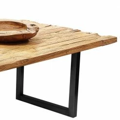 Teakholz Esstisch Aus Rustikalem Recyclingholz - Aranon -Raik Shop teakholz esstisch aus rustikalem recyclingholz mit schwarzem buegelgestell aranon 03