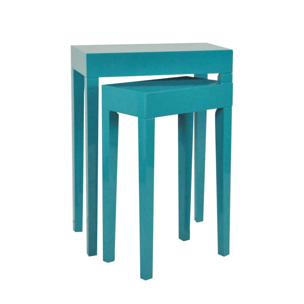 Telefontisch Set Sasson In Hochglanz Türkis (zweiteilig) 2 Telefontisch Set Sasson In Hochglanz Türkis (zweiteilig)