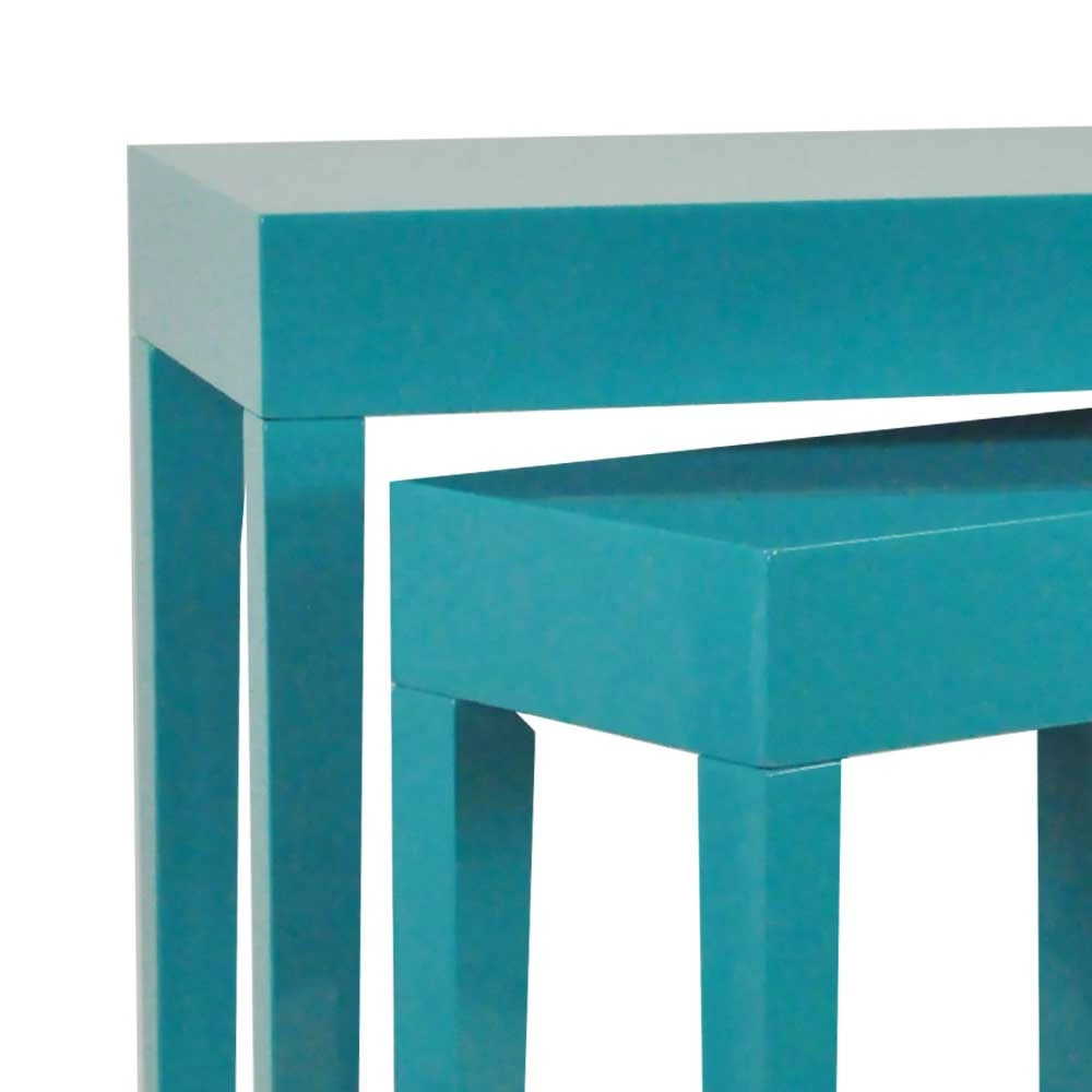 Telefontisch Set Sasson In Hochglanz Türkis (zweiteilig) 3 Telefontisch Set Sasson In Hochglanz Türkis (zweiteilig) – Bild 2