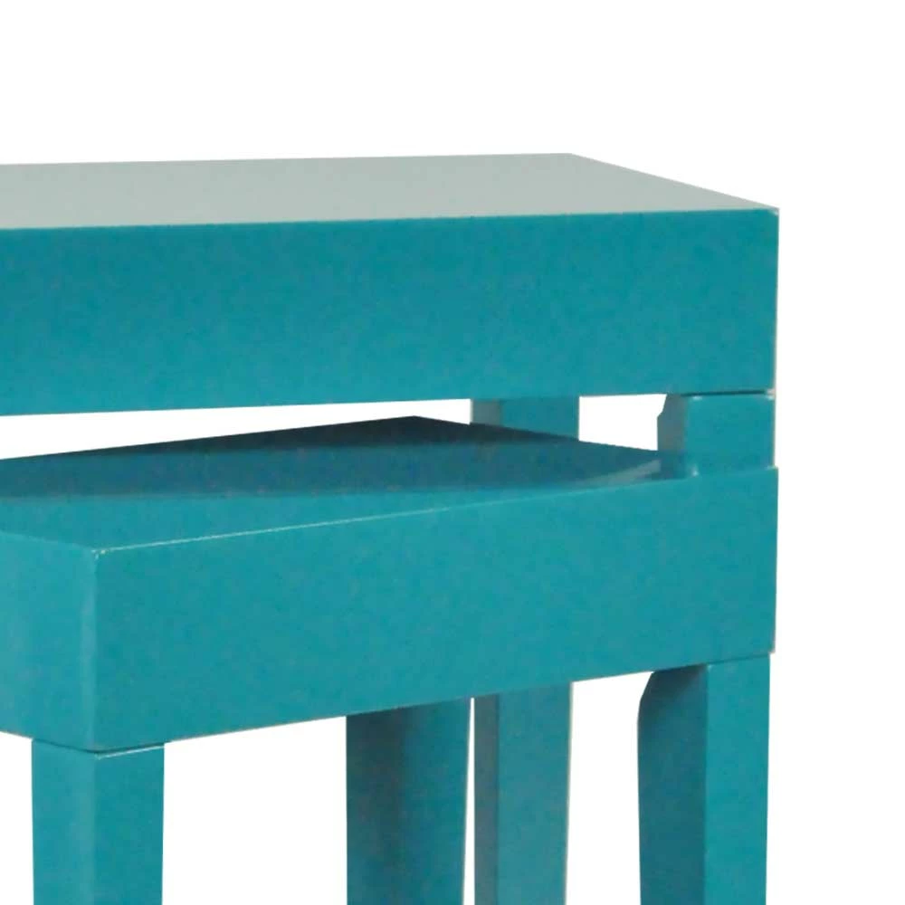 Telefontisch Set Sasson In Hochglanz Türkis (zweiteilig) 4 Telefontisch Set Sasson In Hochglanz Türkis (zweiteilig) – Bild 3