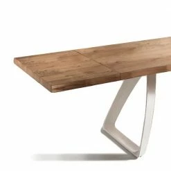 Tisch Mit Baumkante Eiche Carmian & Metall Bügelgestell In Weiß -Raik Shop tisch mit baumkante eiche metall buegelgestell in weiss carmian 04