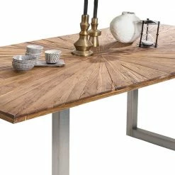 Tisch Mit U-Füßen In Modernem Design - Siamta 12 Tisch Mit U-Füßen In Modernem Design - Siamta -Raik Shop tisch mit u fuessen in modernem design aus teak altholz eisen in altsilber siamta 04