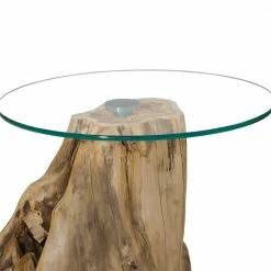 Toller Beistelltisch Mit Glas-Platte 50cm - Titu 8 Toller Beistelltisch Mit Glas-Platte 50cm - Titu -Raik Shop toller beistelltisch mit glas platte 50cm baumstumpf fuss teak titu 02