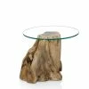 Toller Beistelltisch Mit Glas-Platte 50cm - Titu 1 Toller Beistelltisch Mit Glas-Platte 50cm - Titu -Raik Shop toller beistelltisch mit glas platte 50cm baumstumpf fuss teak titu f