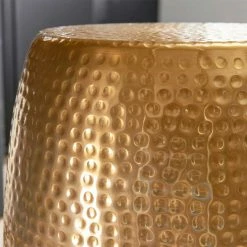 Tonnenförmiger Beistelltisch Aus Alu In Gold - Nathalie -Raik Shop tonnenfoermiger beistelltisch aus alu in gold lackiert 30x50x30 cm nathalie 03