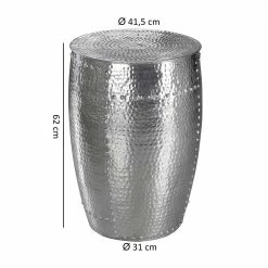 Ungewöhnlicher Beistelltisch In Fass Optik - Anela 11 Ungewöhnlicher Beistelltisch In Fass Optik - Anela -Raik Shop ungewoehnlicher beistelltisch in fass optik aus aluminium in silber anela 04