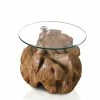 Uriger Ablagetisch In Rund - Booniota -Raik Shop uriger ablagetisch in rund aus glas teak wurzel massiv booniota f