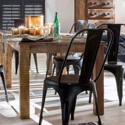 Vintage Esszimmertisch Aus Recyclingholz - Bahiro -Raik Shop vintage esszimmertisch aus recyclingholz in braun 160x90 cm bahiro 04