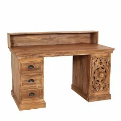 Vintage Schreibtisch Aus Massivholz White Wash - Runiasa