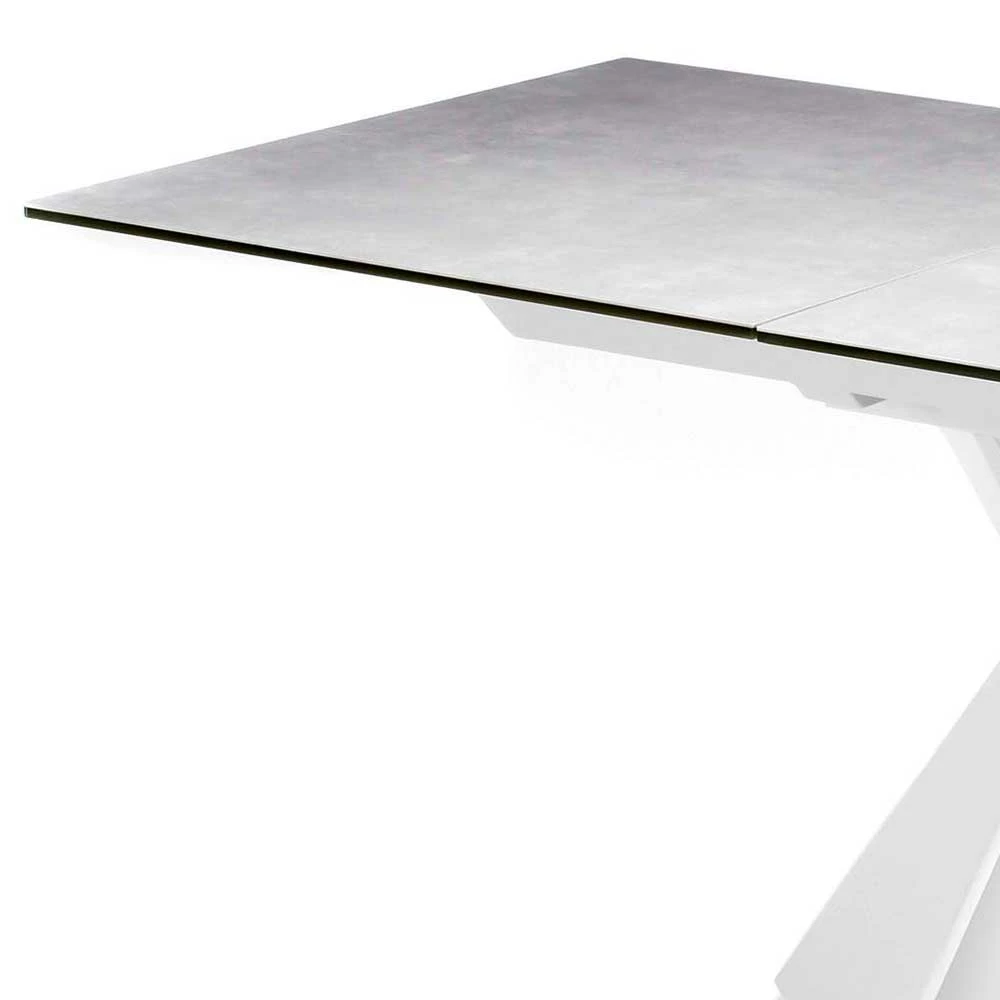 Weißer Design Esstisch Nikadina Mit Glas Keramik Platte 6 Weißer Design Esstisch Nikadina Mit Glas Keramik Platte – Bild 4